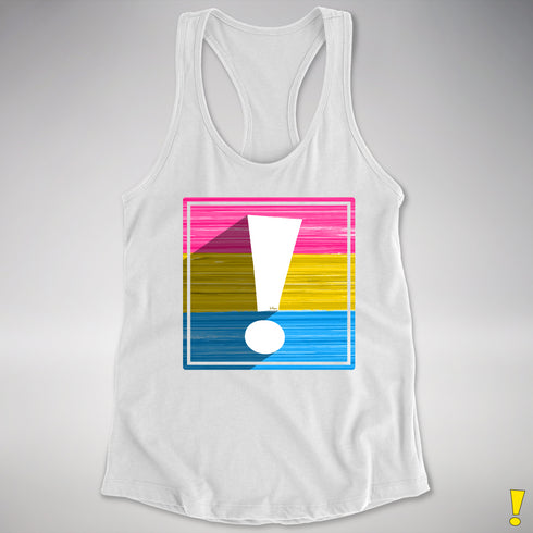 Pansexual Pride Flag Exclamation Point Racerback Tank